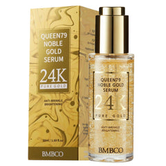 BMBCO 24K Gold Collagen Serum bottle showcases luxury packaging and radiance.