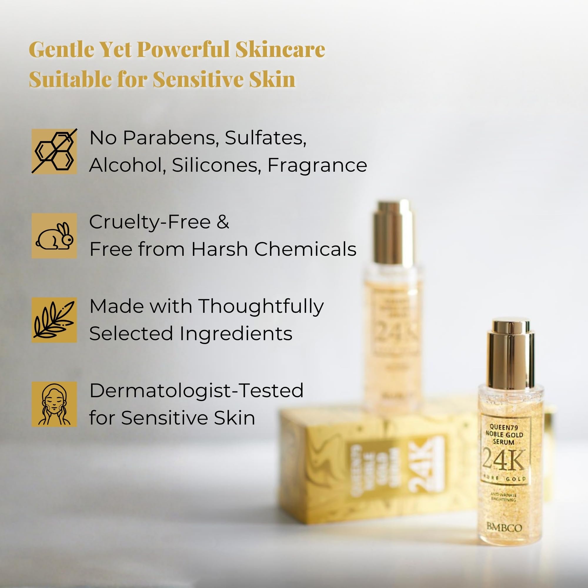 BMBCO serum on skin shows brightening and smooth texture after use.