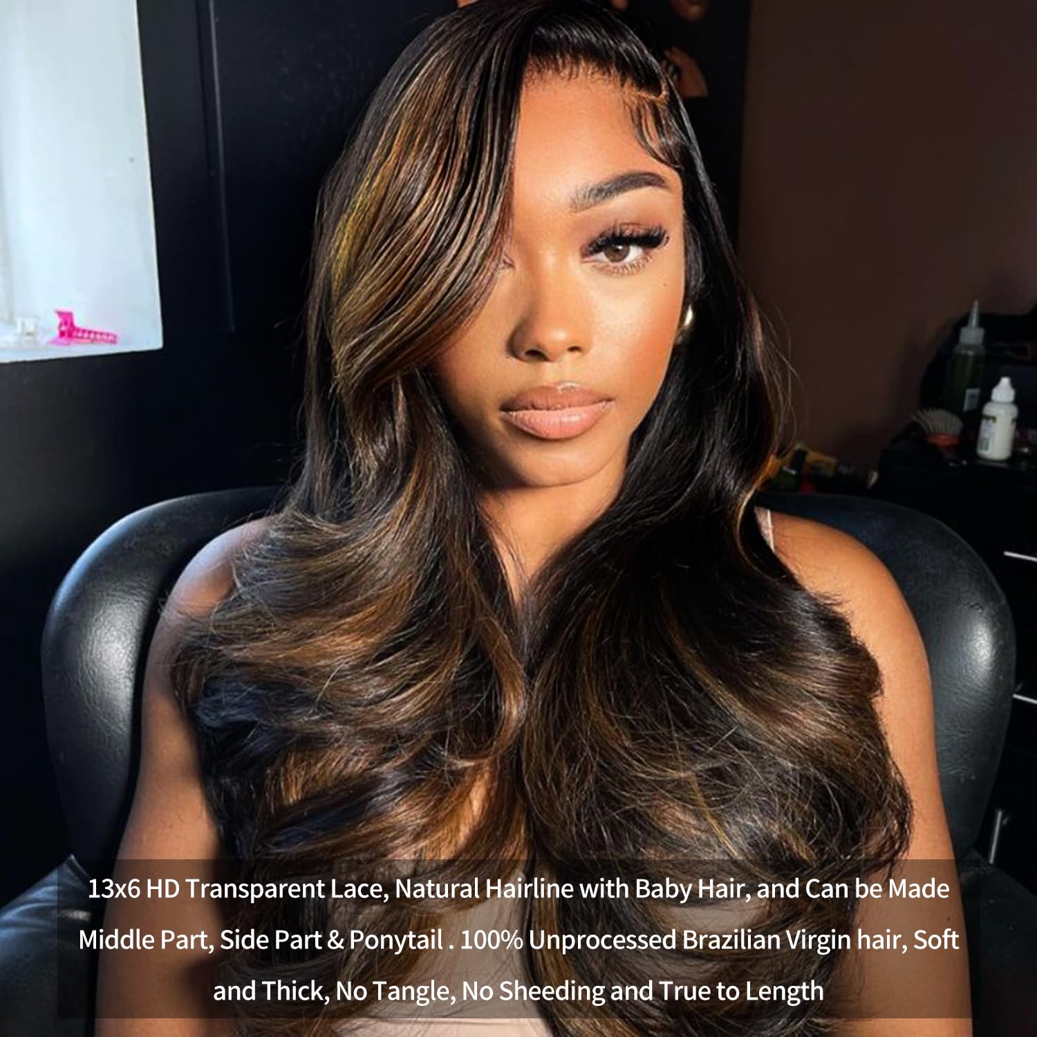BMNH virgin human hair 13x6 wig feels soft and full with 200% density.