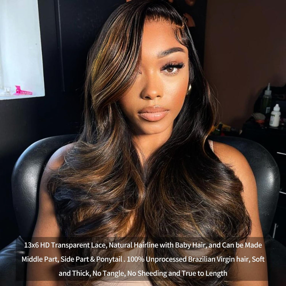 BMNH virgin human hair 13x6 wig feels soft and full with 200% density.