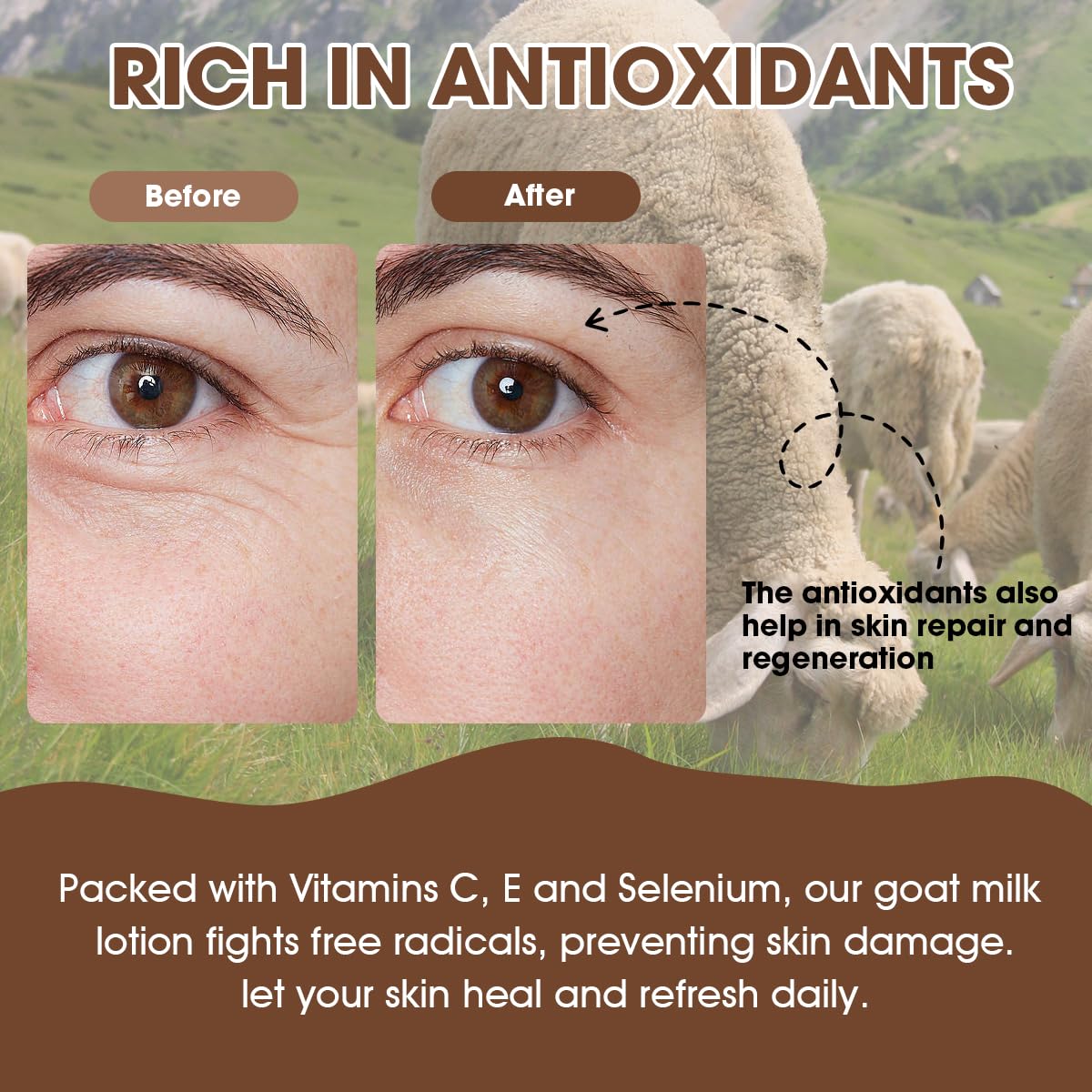 Person applying lotion on arms shows versatile use for all skin types.