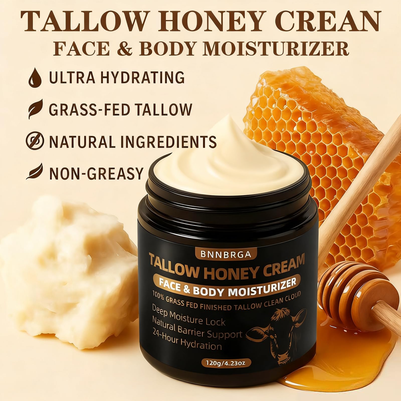 BNNBRGA beef tallow label details highlight clean ingredients