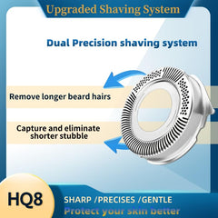 BNVXR HQ8 lift and cut technology visible for smooth shave