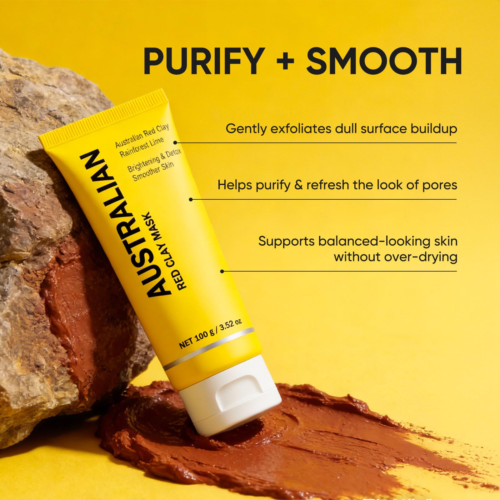 Boaccy Australian Red Clay Face Mask application routine for a refreshed feel.
