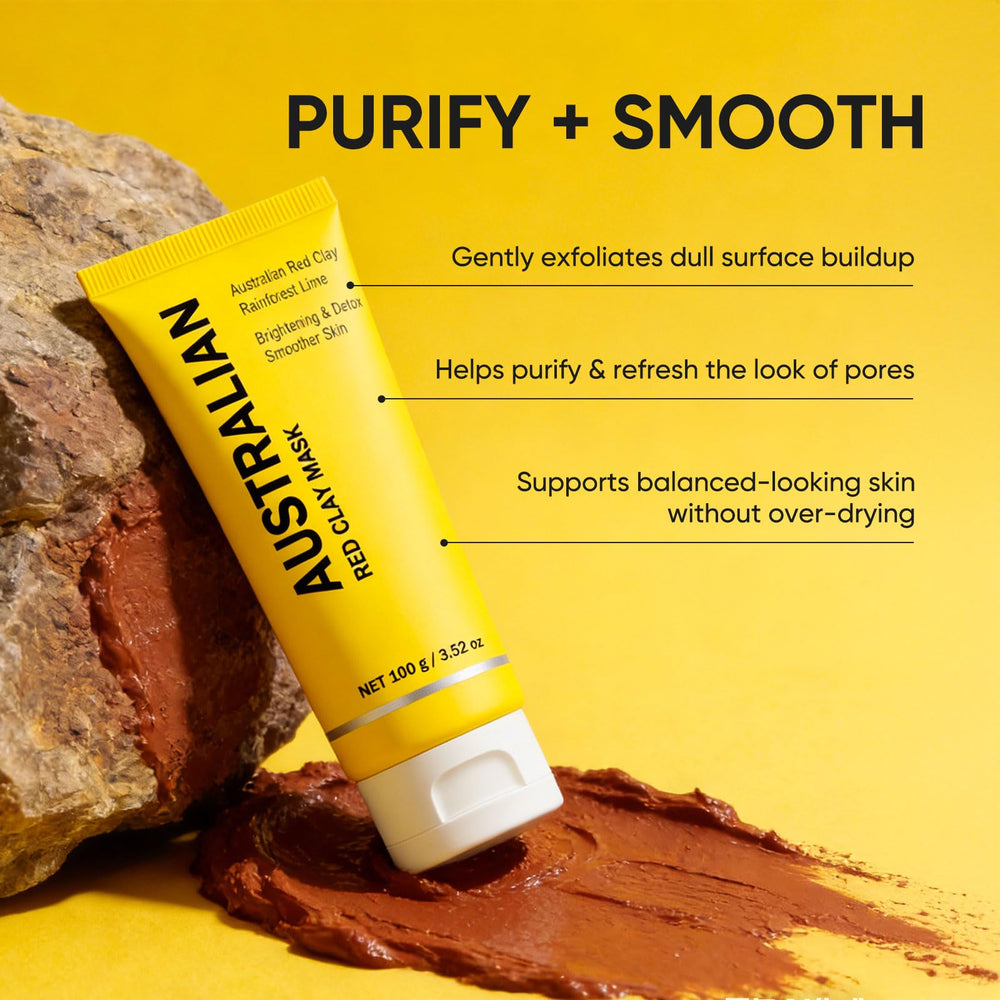 Boaccy Australian Red Clay Face Mask application routine for a refreshed feel.