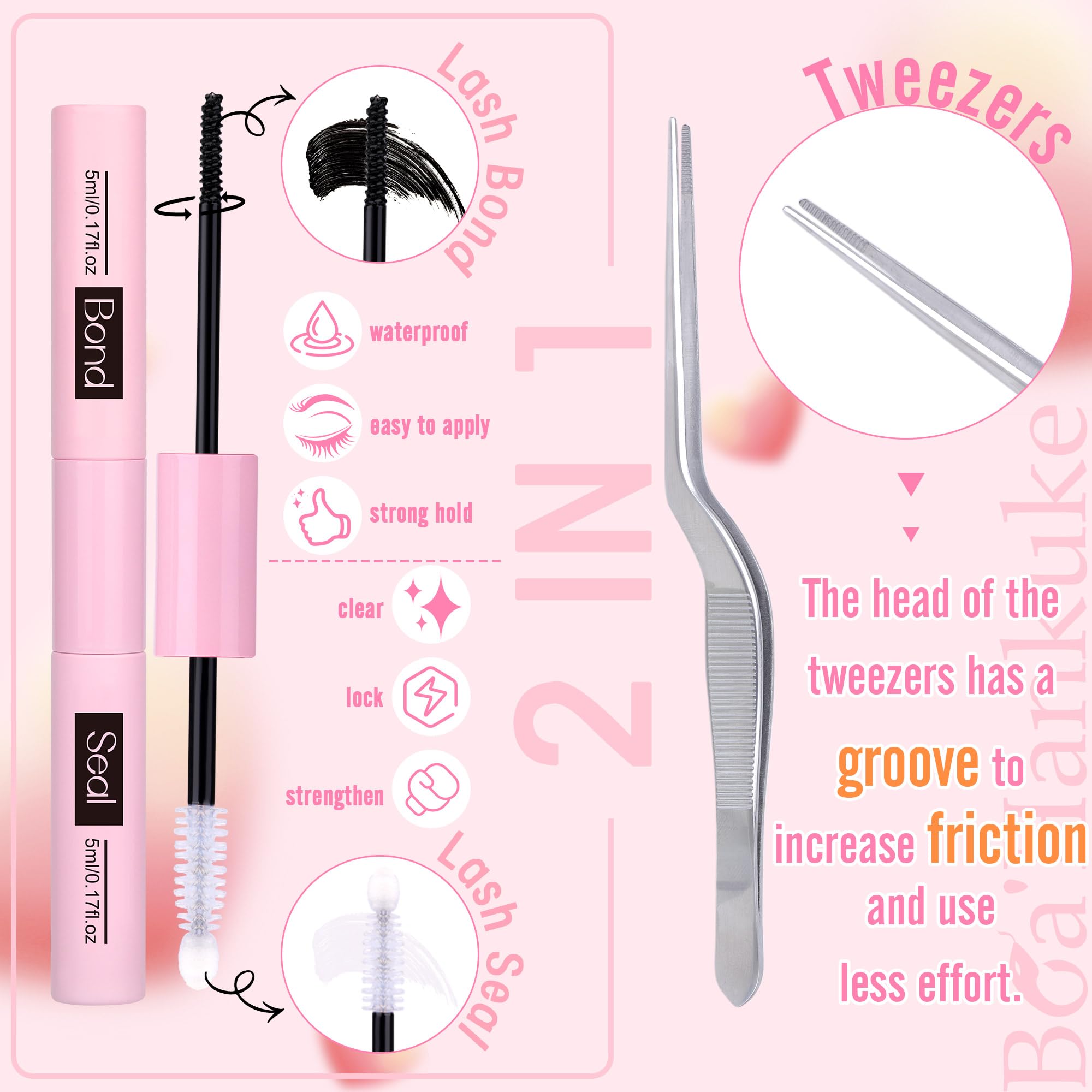 Boahankuke 80D lashes 10-18mm for fuller, voluminous eyes