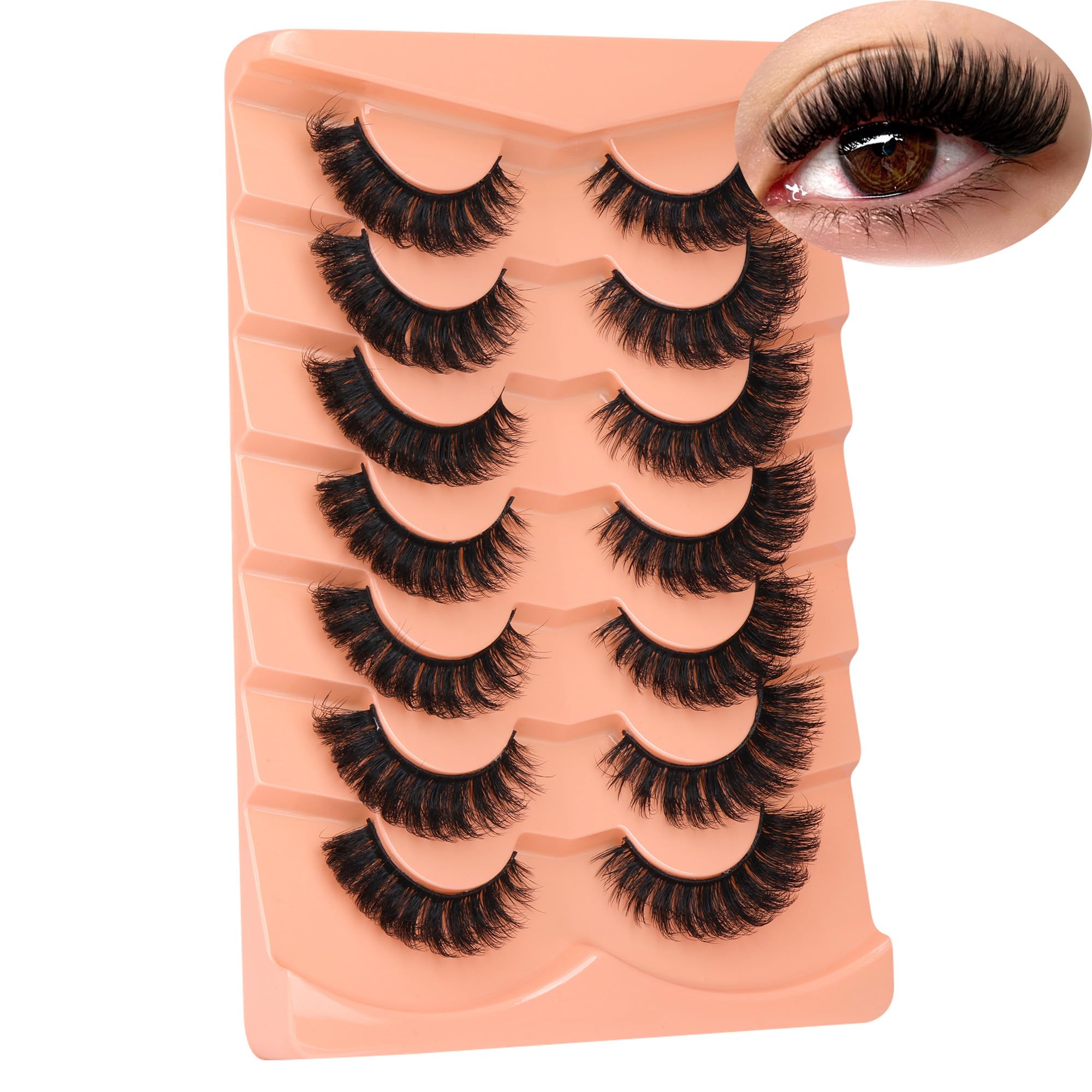 Boahankuke 8D mink lashes with full volume for a dramatic eye look.