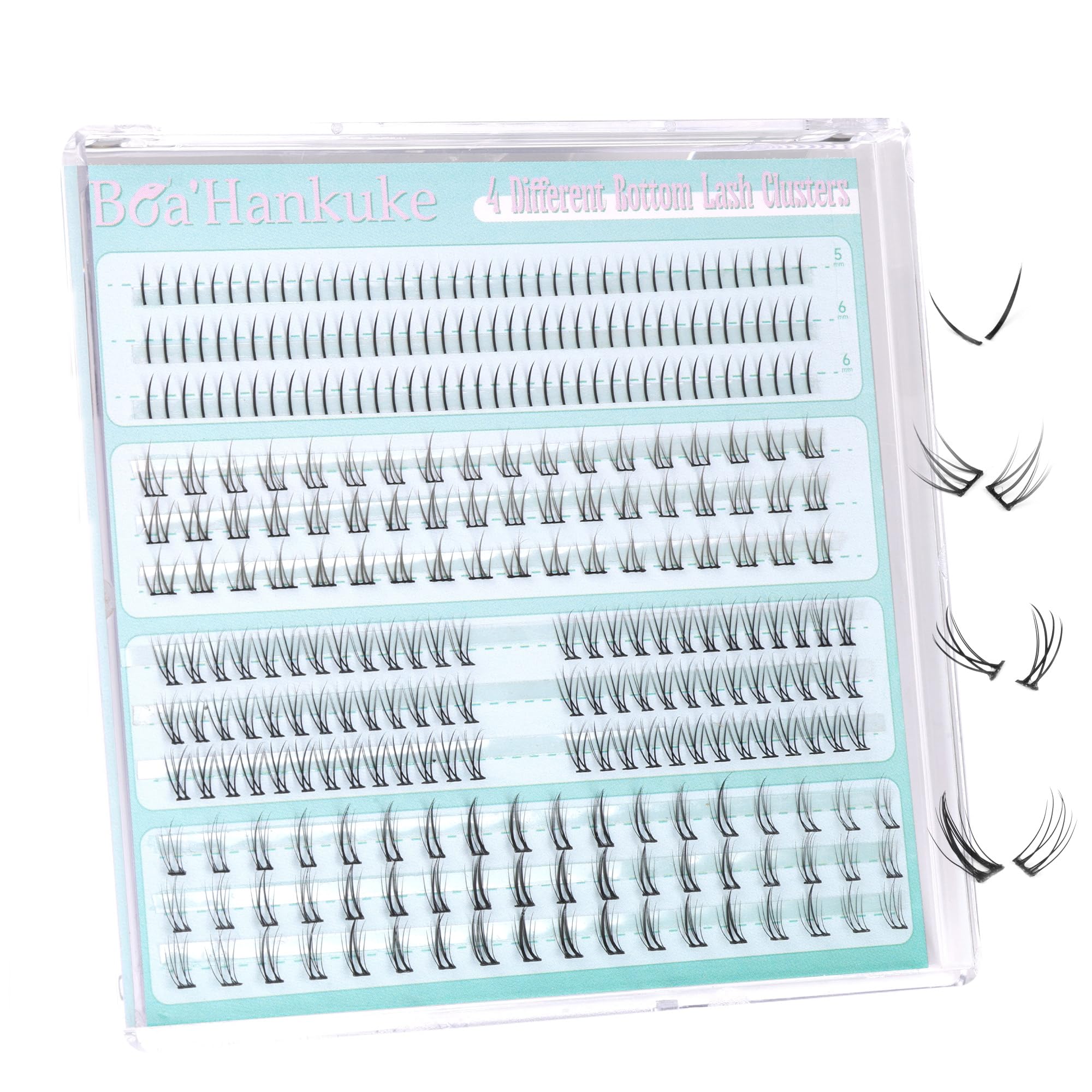 Boahankuke bottom lashes with tweezers included for precise at-home application and natural look.