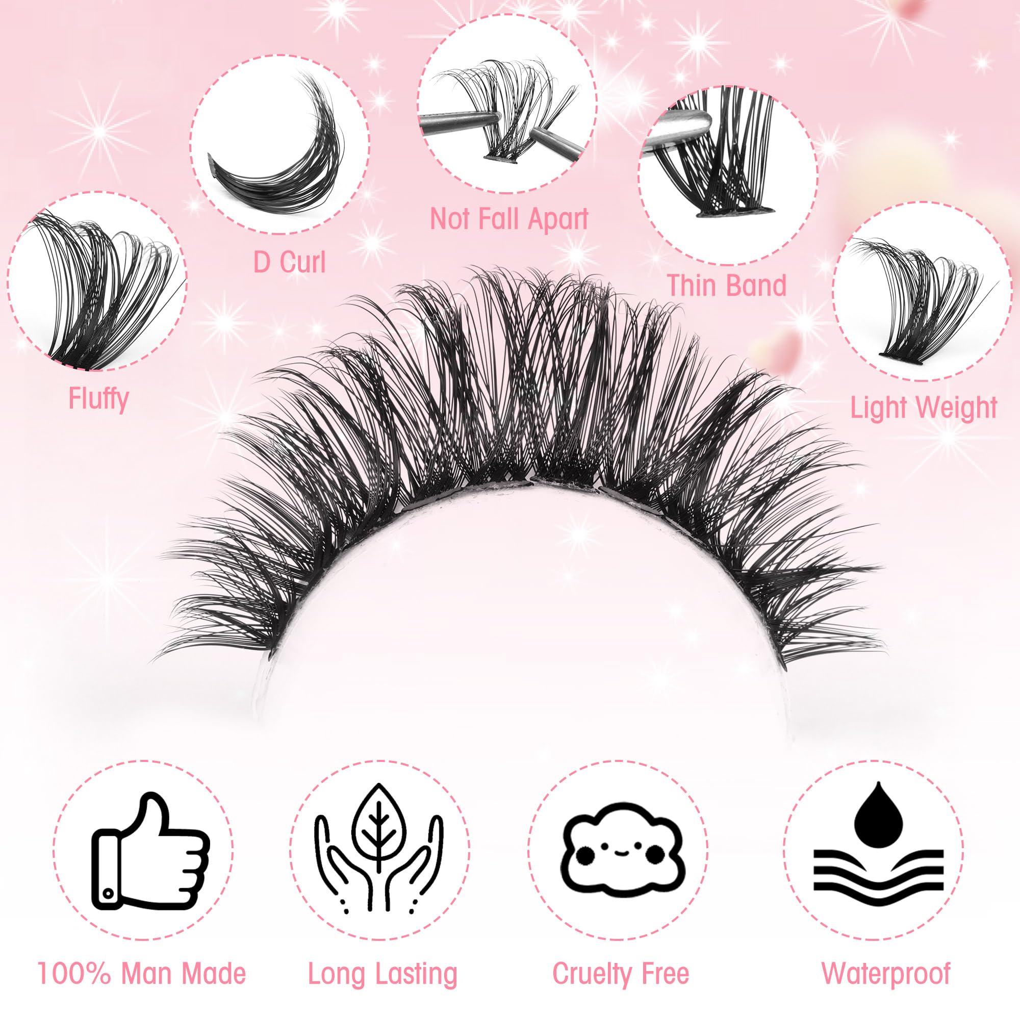 Boahankuke d-curl lashes 60D 8-16mm for a natural to dramatic lift