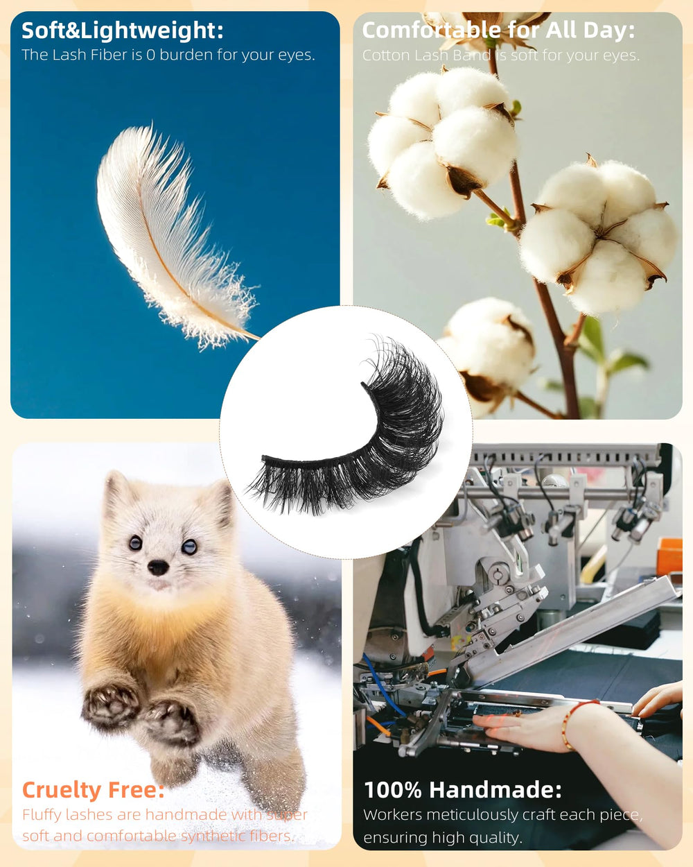 Boahankuke elastic cotton lash band delivers lightweight comfort.