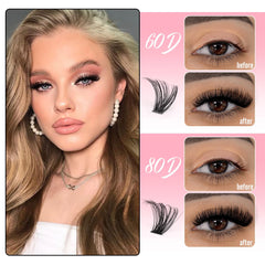 Boahankuke 60D lash clusters in 8-16mm for natural, fluttery daily looks.