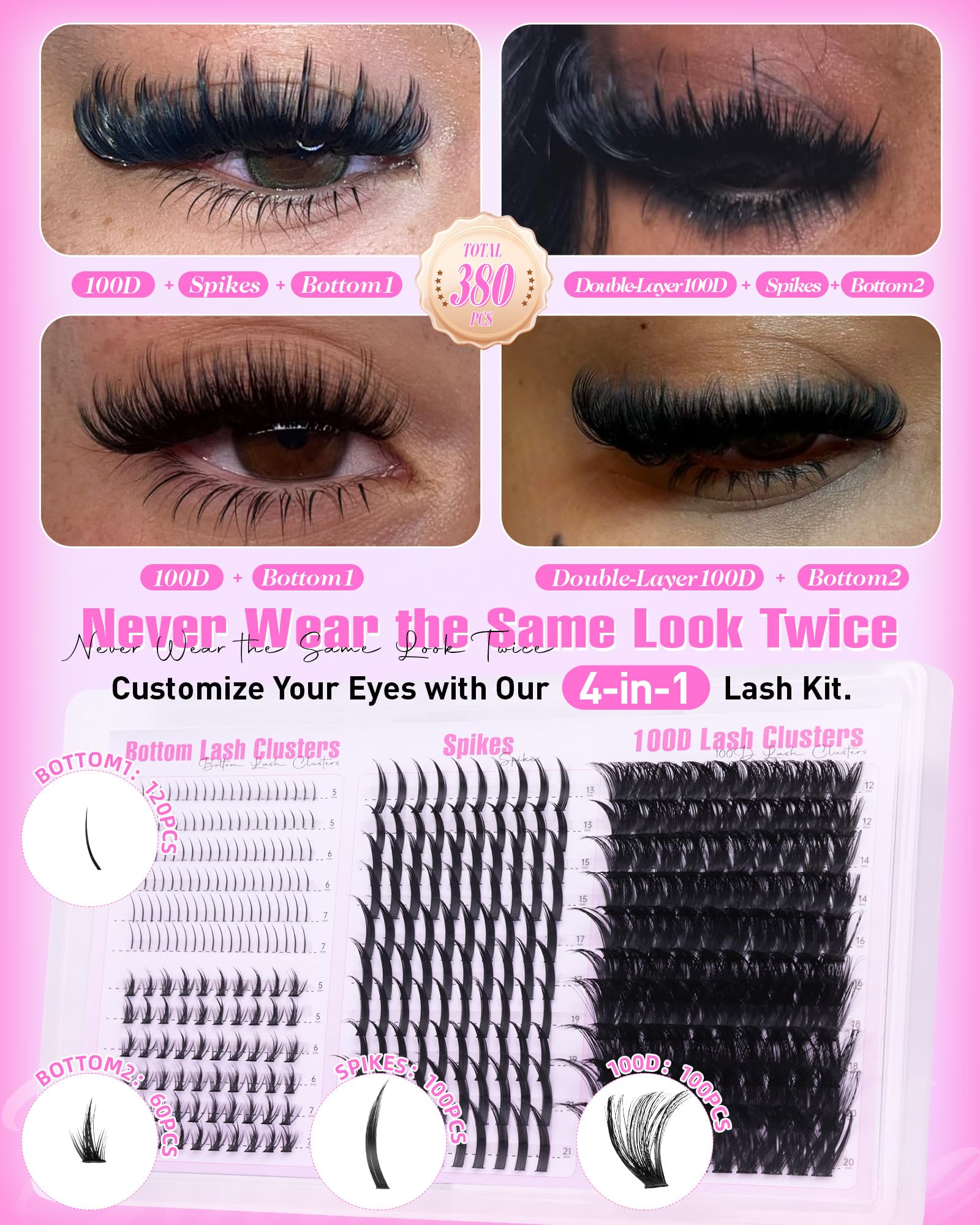 Boahankuke spiky lashes extensions deliver dramatic eye-opening drama.