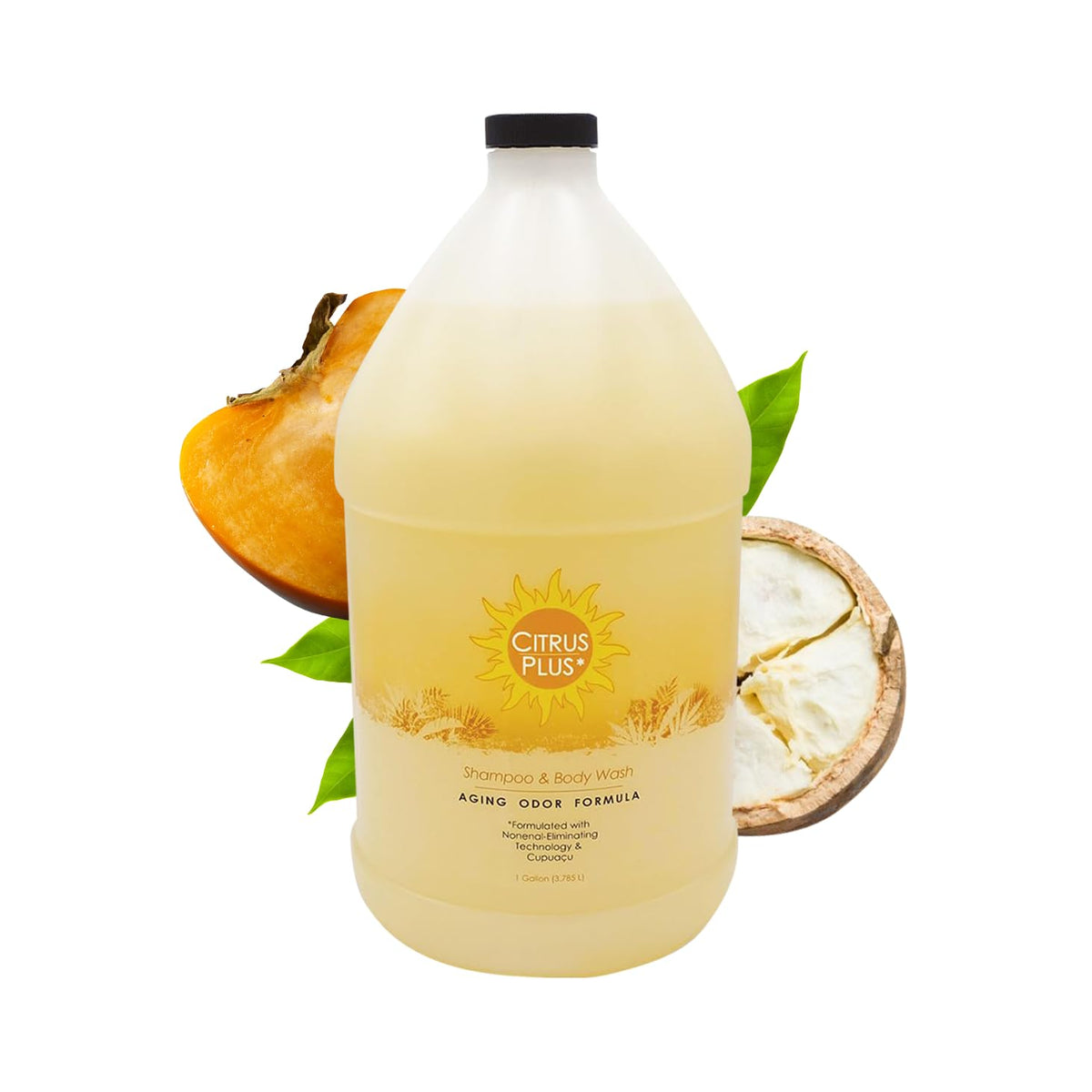 BoaVida Citrus Plus Elder deodorizing shampoo bottle front with fresh citrus scent.