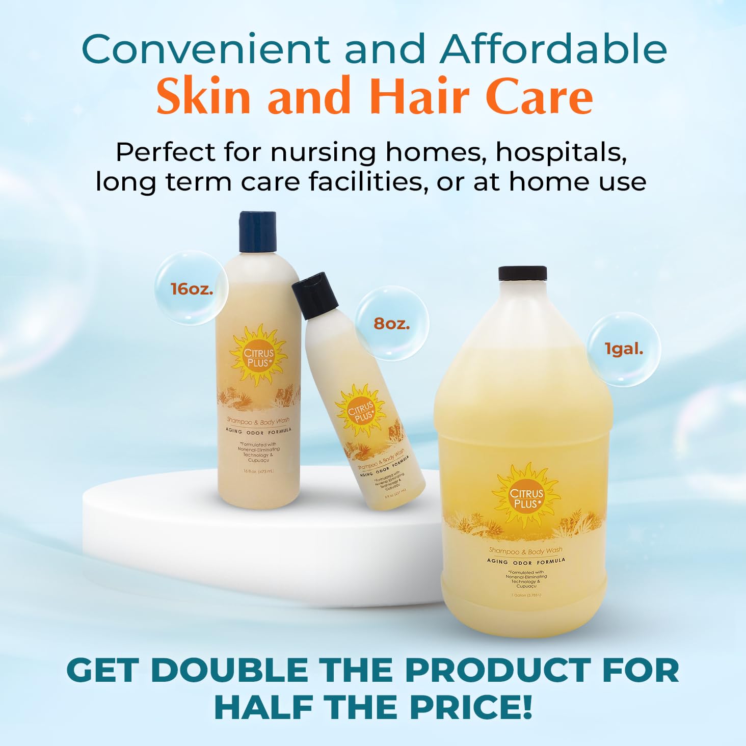 BoaVida Citrus Plus Elder deodorizing shampoo lathers richly for a refreshing cleanse.