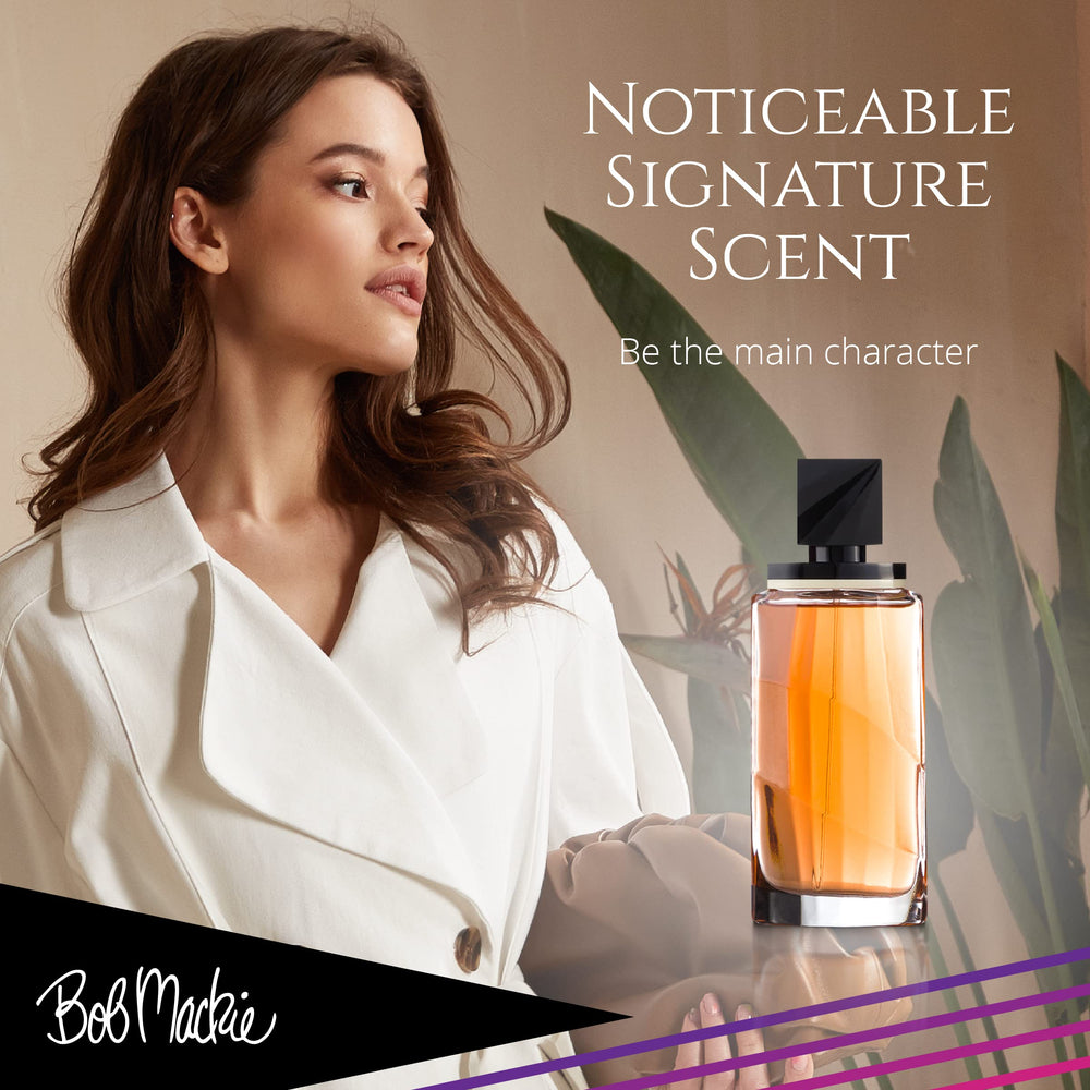Bob Mackie citrus and oriental flower notes create a captivating, modern bloom.