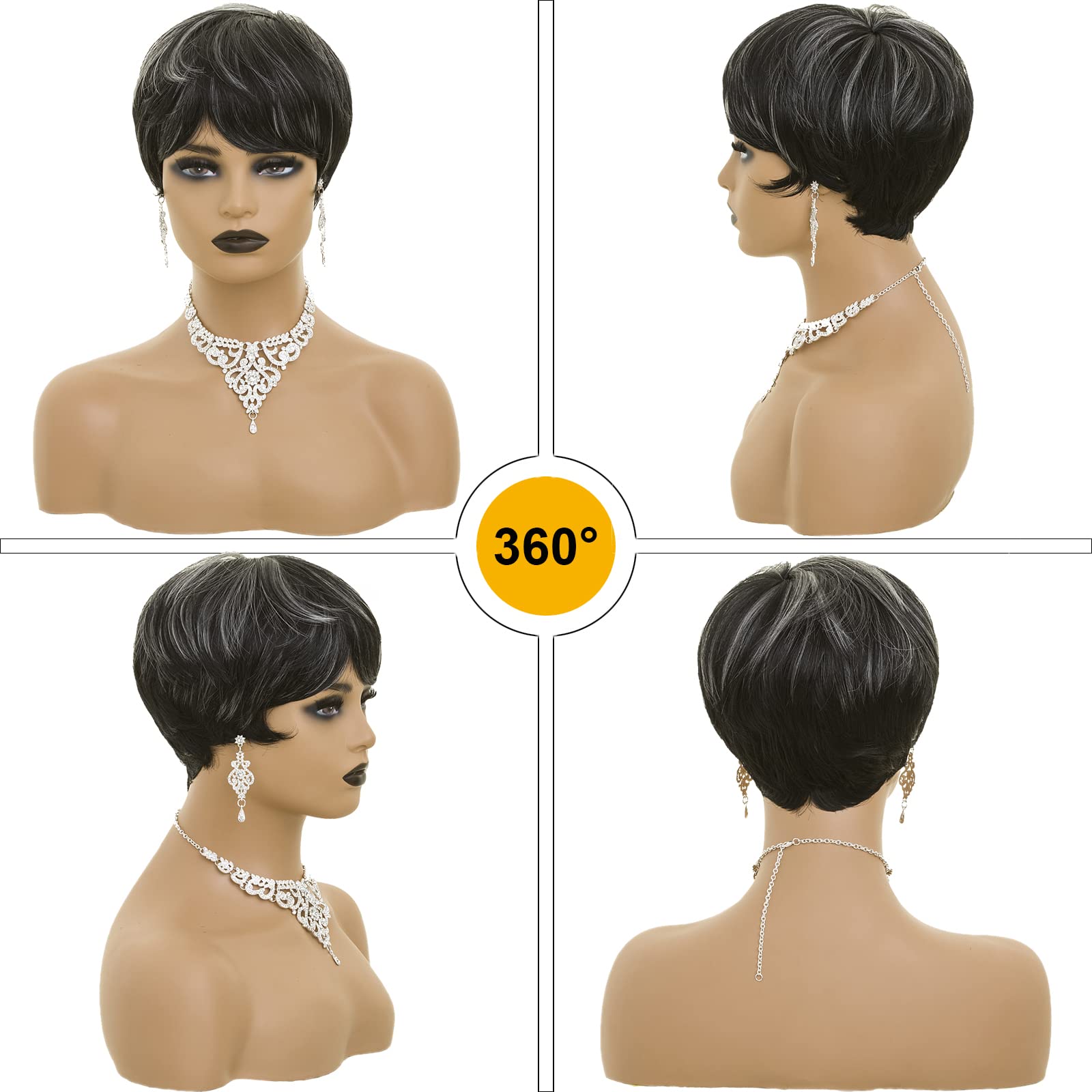 BOBCOO Pixie Cut Wig breathable cap for comfortable all-day wear.