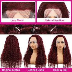 Bobili 99j burgundy human hair wig with pre-colored shade for rich color.