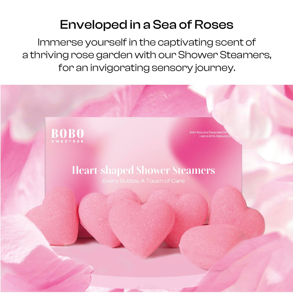 BoboSweeTree rose-scent aromatherapy shower steamer to relax and unwind.
