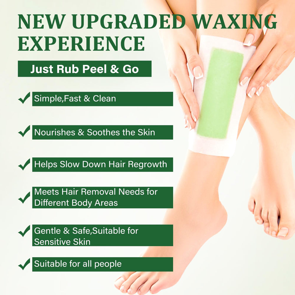 Bocello dermatologist-tested wax strips suitable for various skin types.