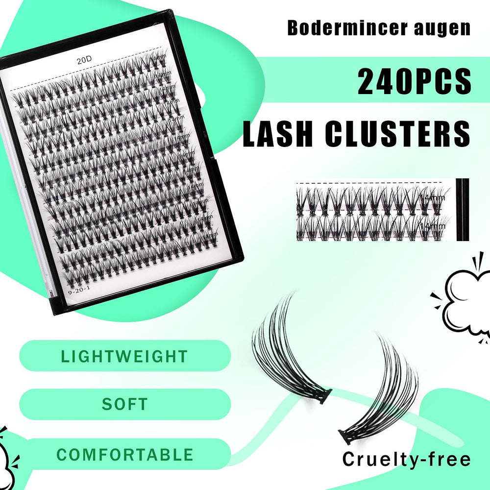 Bodermincer 240-cluster pack for versatile DIY lash styling.