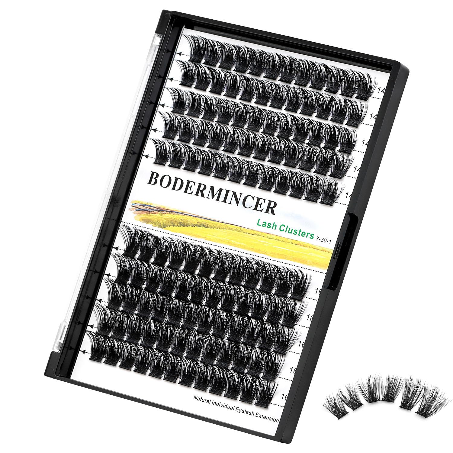 Bodermincer D curl lashes lift the eye shape naturally.