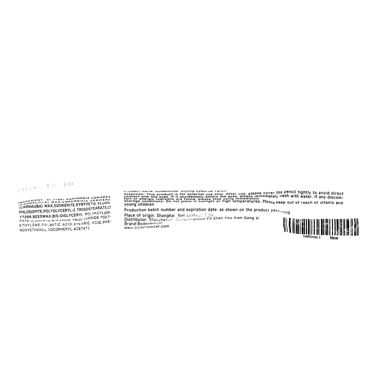 Bodermincer eyebrow pencil grey swatch for modern brows
