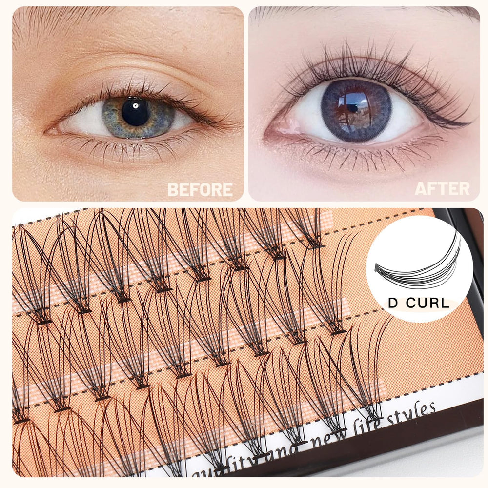 Bodermincer natural long eyelash clusters for subtle enhancement
