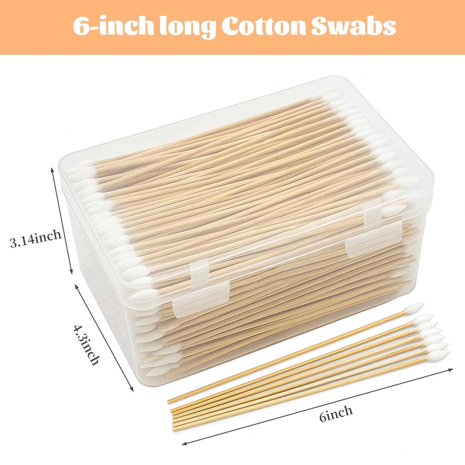 BODFPPC 6-inch pointed-tip swabs provide precise access in tight spaces.