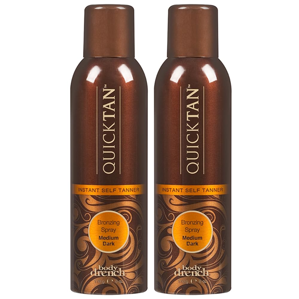 Body Drench QuickTan spray bottle with 360° nozzle enables easy, even coverage.