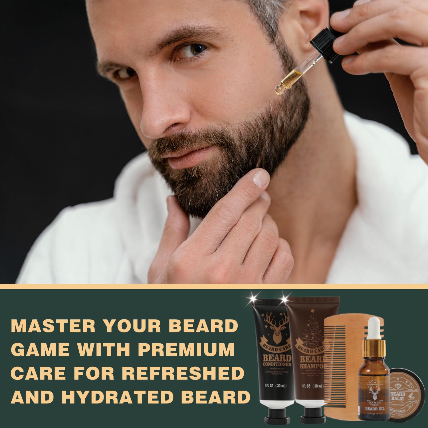 BODY & EARTH beard balm tube for smoothing and shaping facial hair