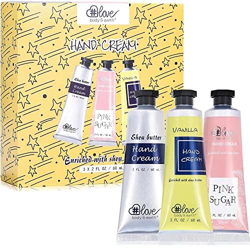 Body & Earth Love nourishing hand cream set, ideal gift for smooth, hydrated skin.