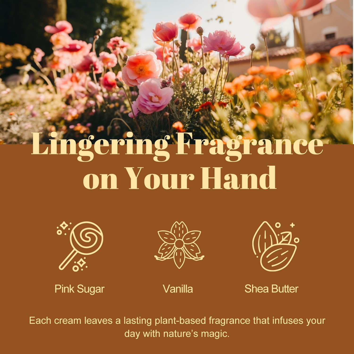 Body & Earth Love vanilla fragrance hand cream comforting scent for daily use.