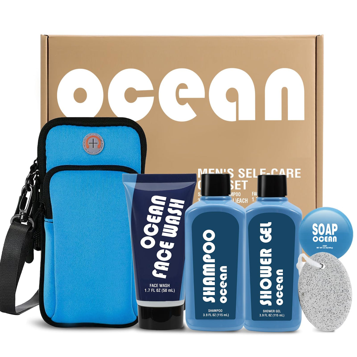 BODY & EARTH 6-piece bath gift set with shampoo and shower gel for daily refreshment.