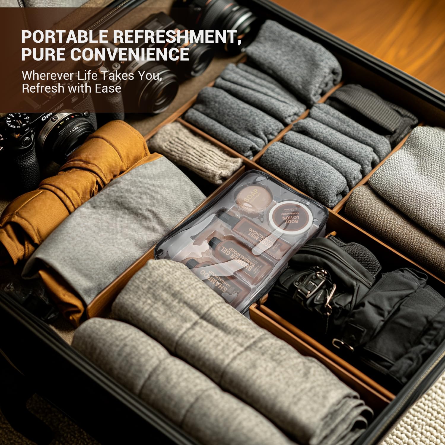 Body & Earth sandalwood travel set gift packaging ready for gifting