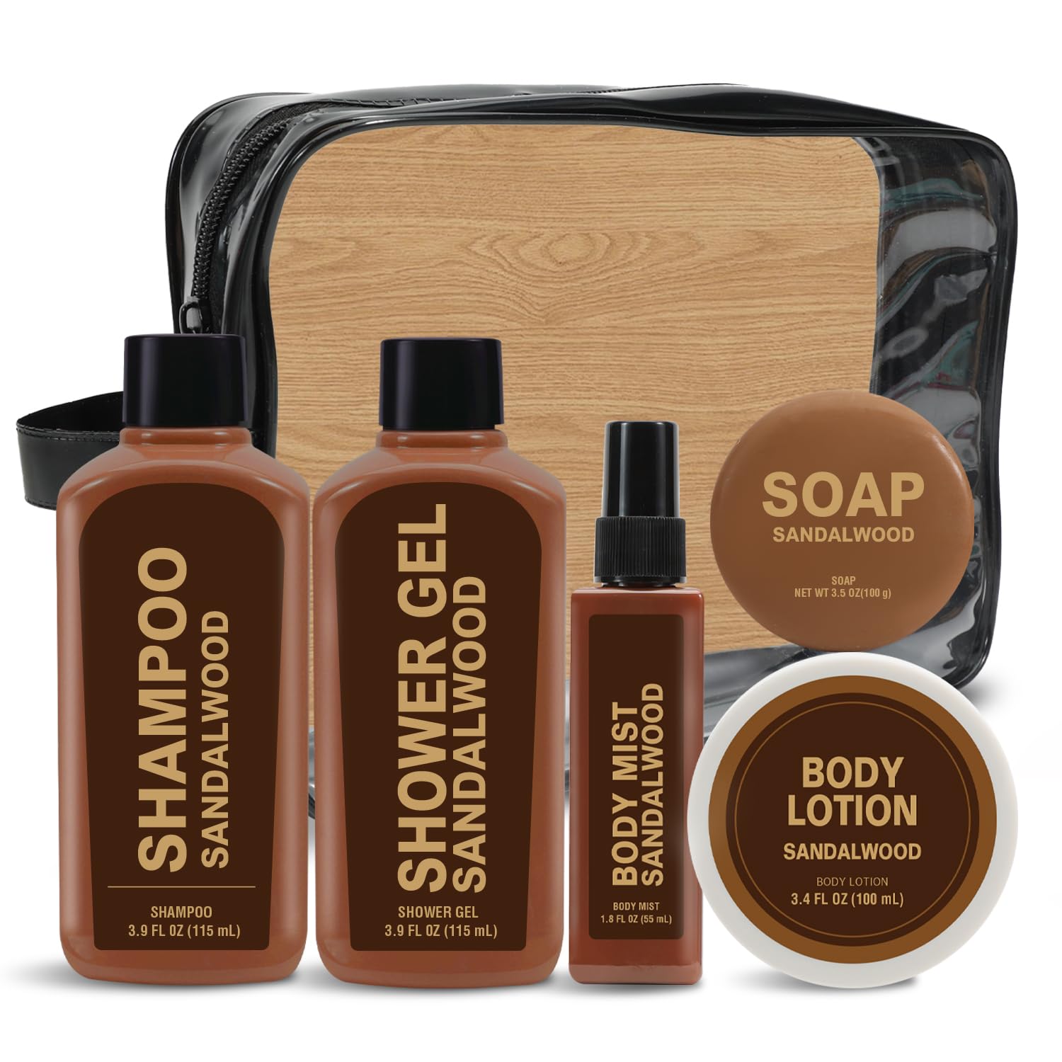 Body & Earth sandalwood travel set shampoo bottle for on-the-go cleansing