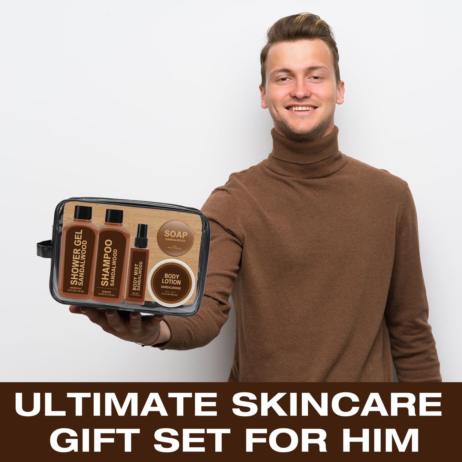 Body & Earth sandalwood travel set travel pouch to organize essentials