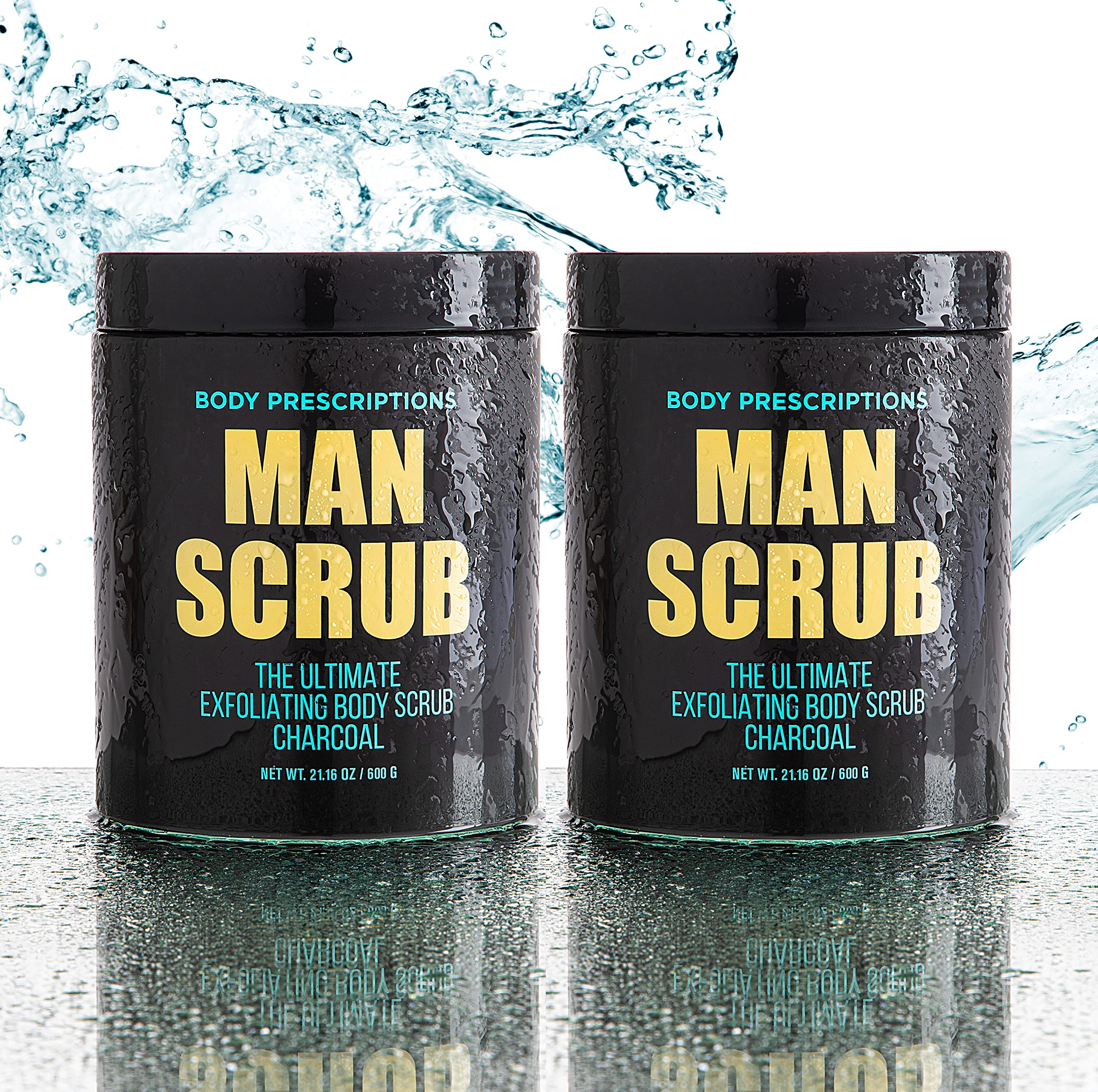 Body Prescriptions charcoal scrub texture closeup highlighting gentle exfoliation for refreshed skin.