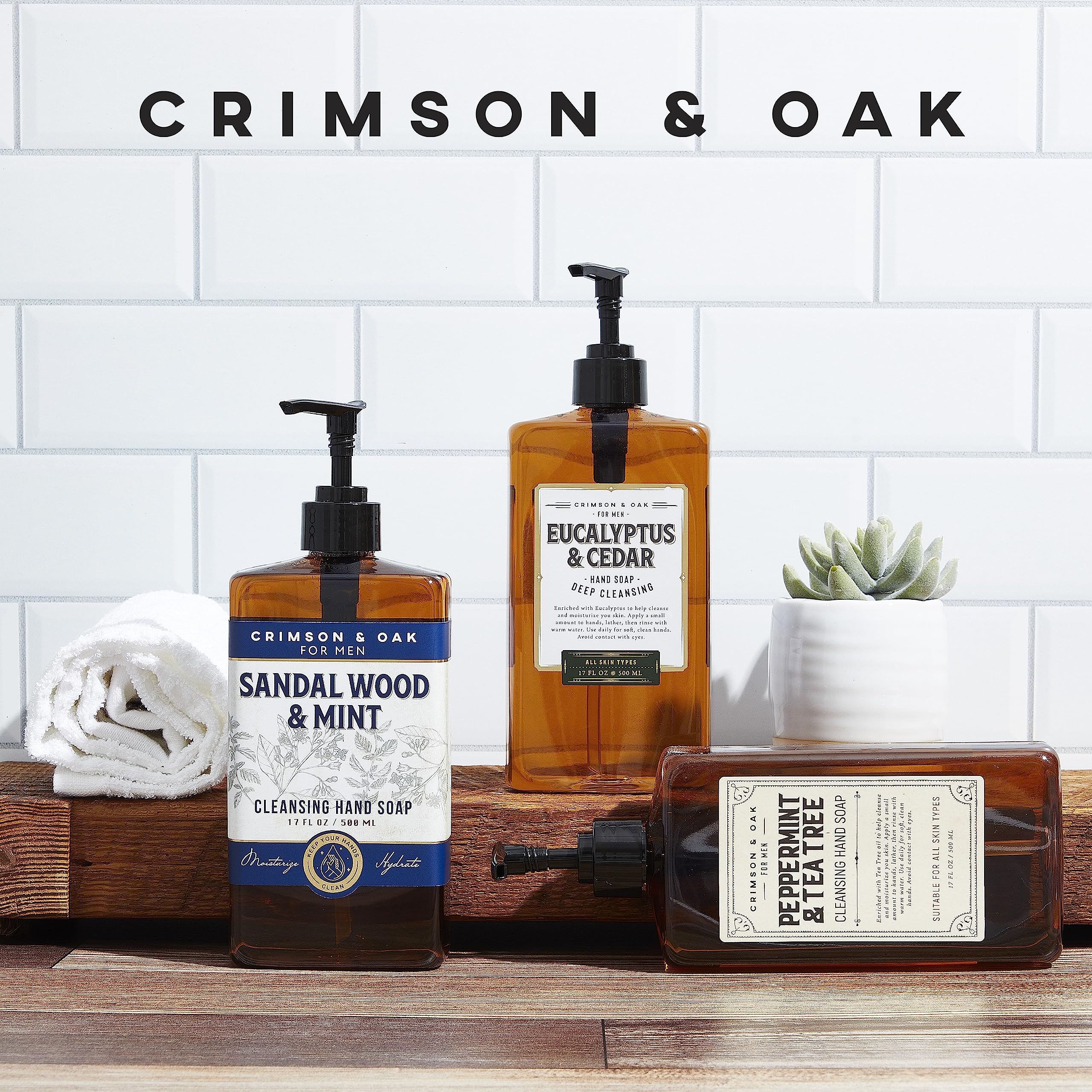 Body Prescriptions Crimson and Oak peppermint tea tree hand soap bottle with refreshing fragrance