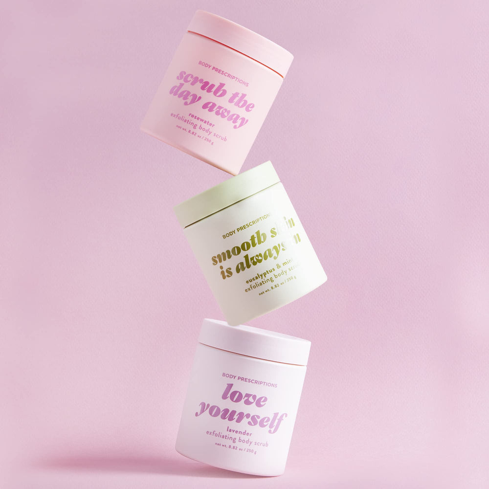 Body Prescriptions exfoliating scrub eucalyptus mint texture captures refreshing, spa-like feel after showers.