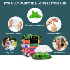 Close-up texture of Body Prescriptions Makeup Remover Wipes showing soft fibers for gentle removal