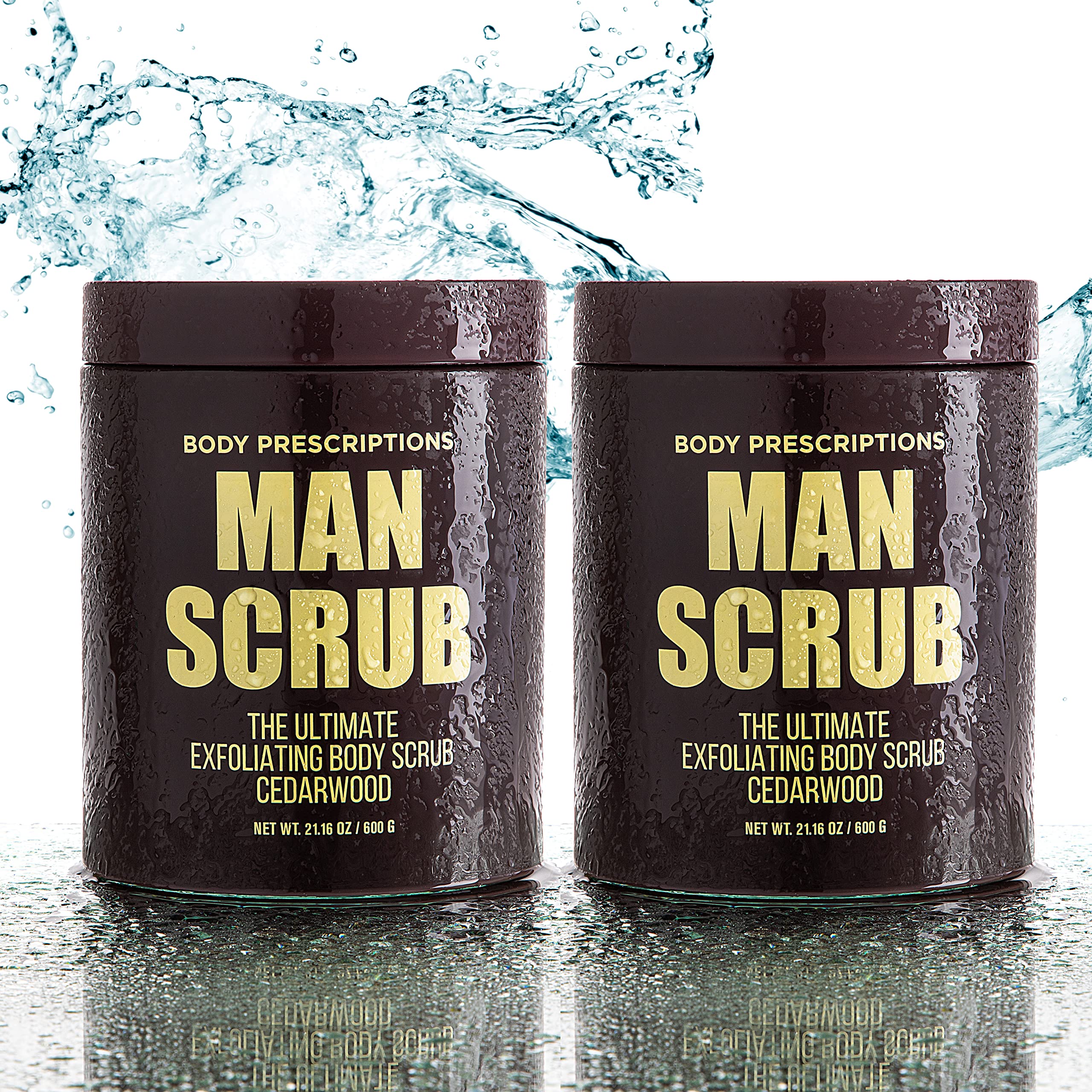 Body Prescriptions Men's Exfoliating Scrub cedarwood scent image highlighting cedarwood aroma.