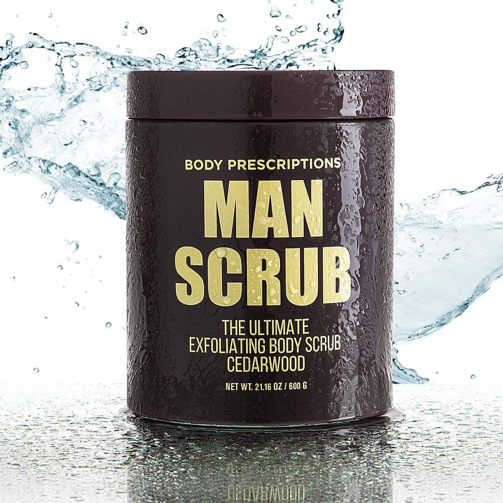 Body Prescriptions exfoliating scrub applied on body, feet, or face.