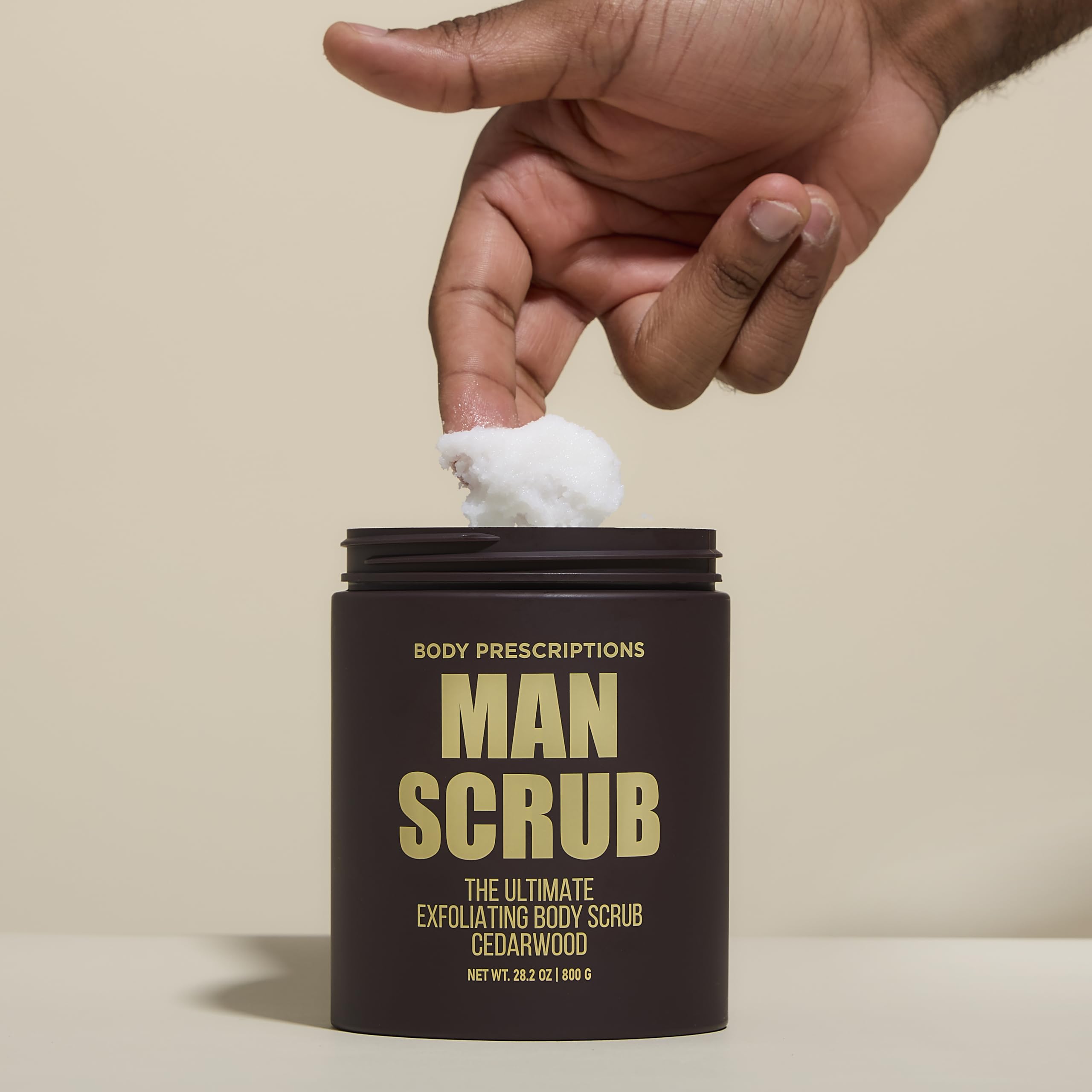 Body Prescriptions exfoliating scrub close-up shows a large 21 oz jar.