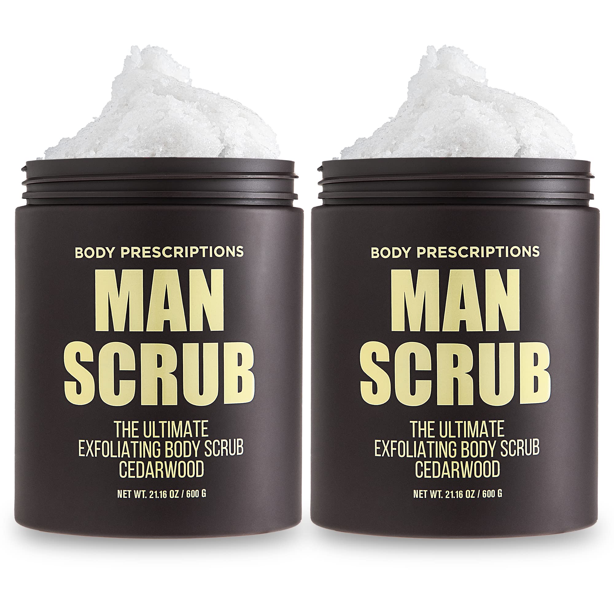 Body Prescriptions Men's Exfoliating Scrub jar with twist-top lid for easy daily cleansing.
