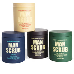 Body Prescriptions Men’s Scrub in a twist-top jar for easy, mess-free application.