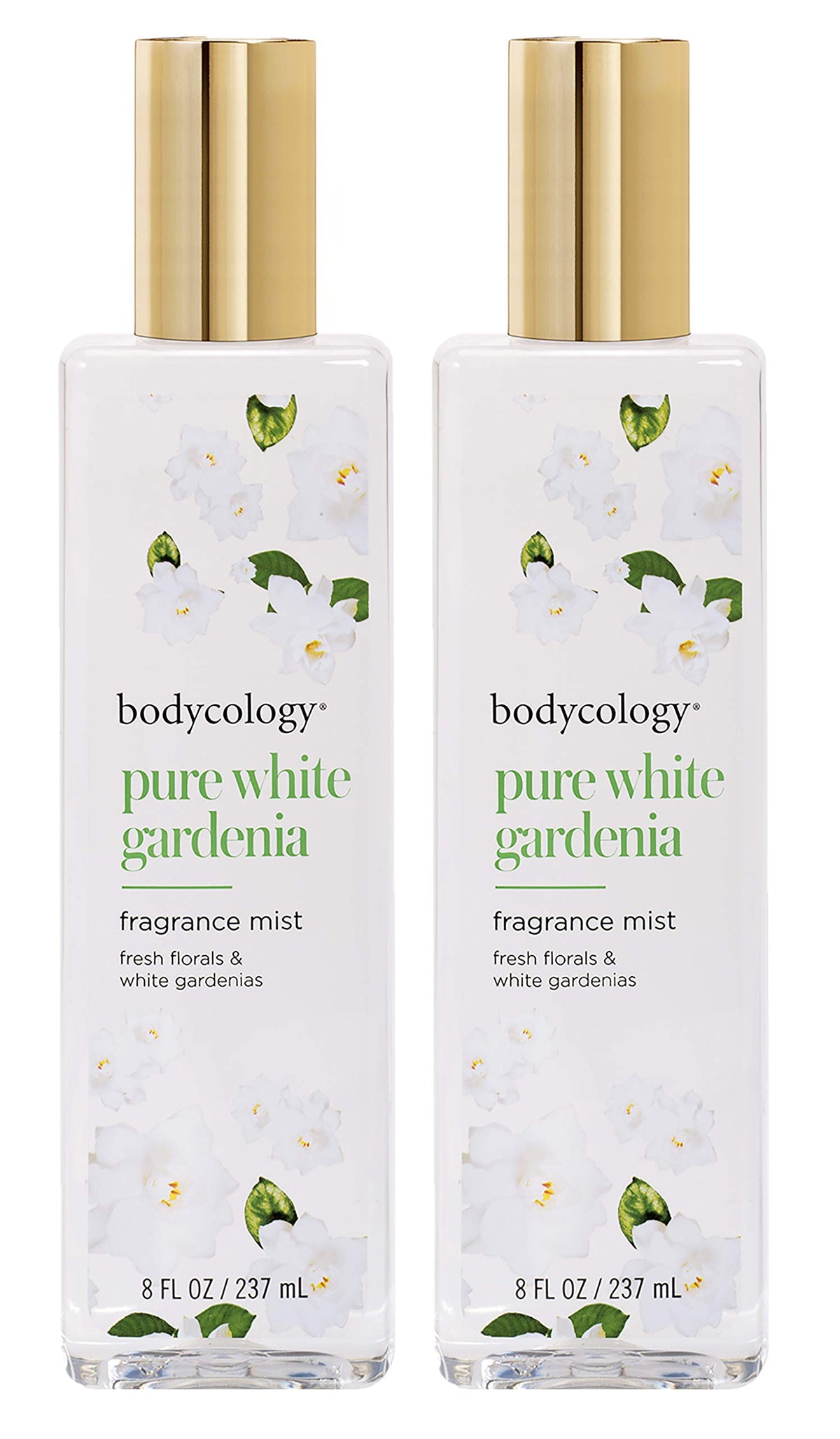 Bodycology Pure White Gardenia fragrance mist bottle front view for everyday freshness.