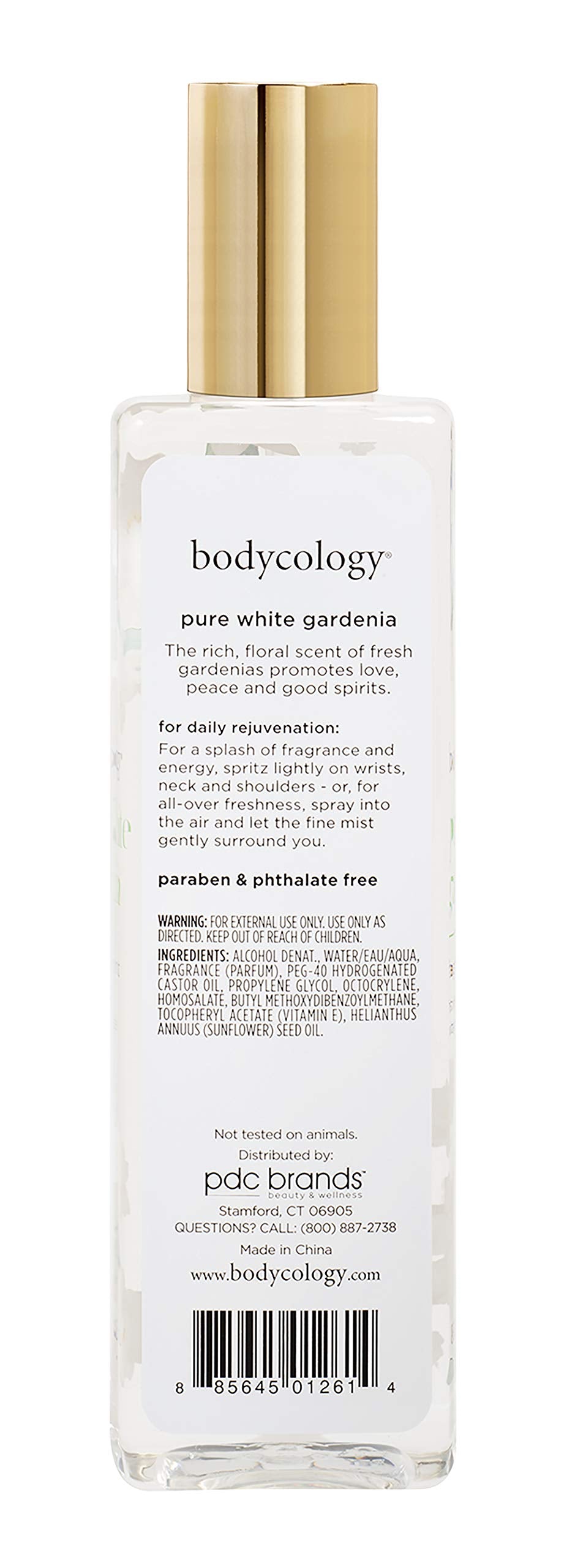 Bodycology Pure White Gardenia fragrance mist spray applied on wrist for a soft floral scent.