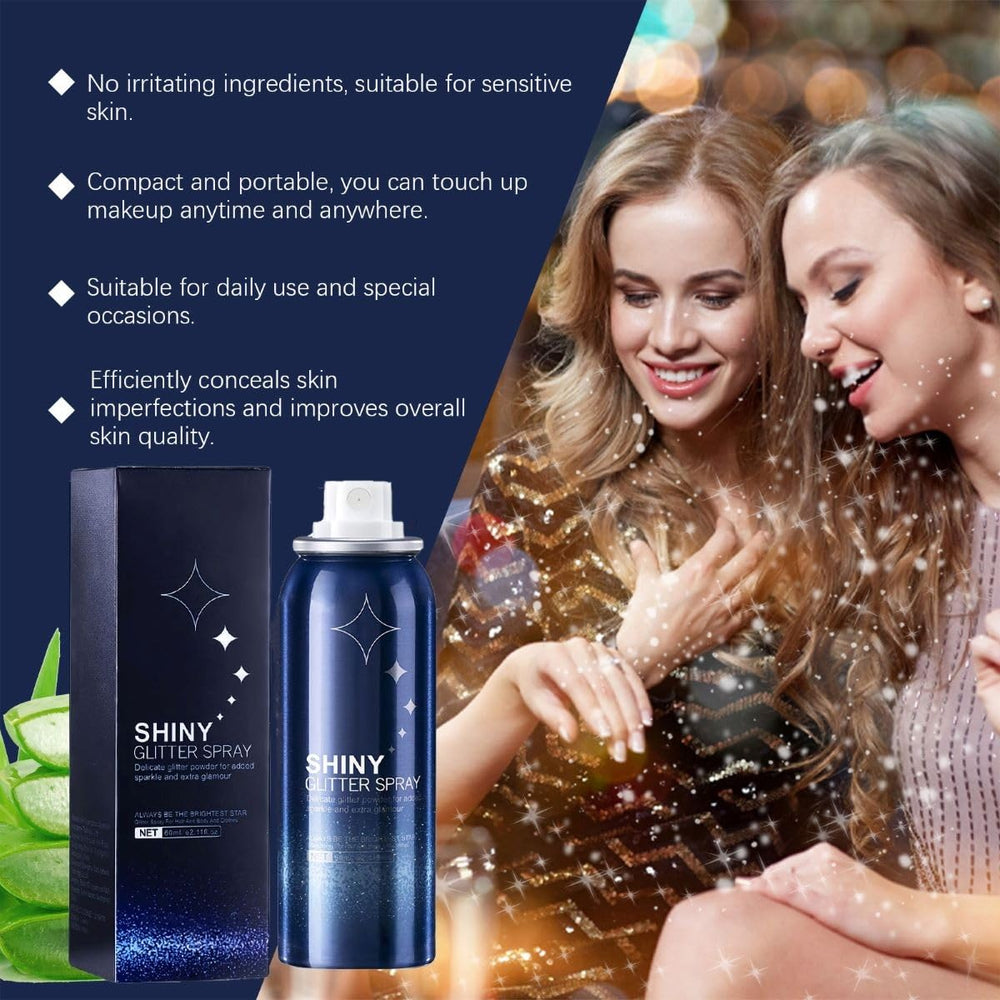 Body Glitter Spray applied to hair for quick dry shimmer