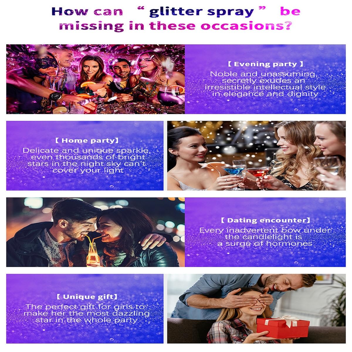 Body Glitter Spray is perfect for club or night out looks