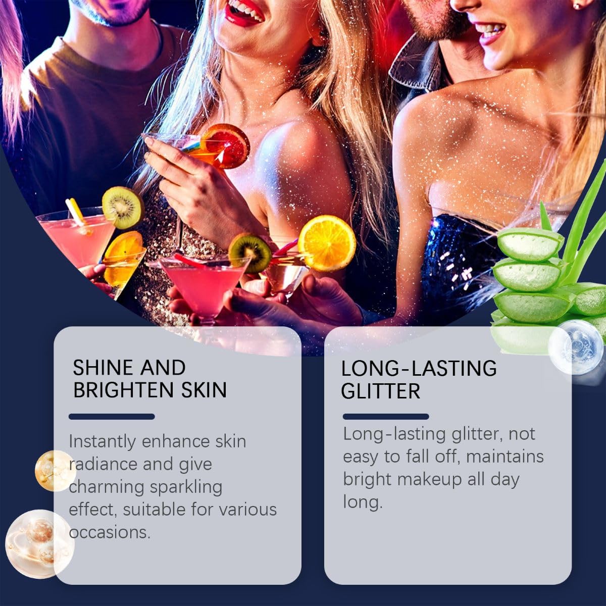 Body Glitter Spray dries fast and stays waterproof under lights